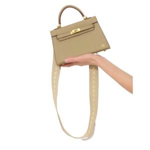 Lily & Bean Hettie Mini Bag with Fabric Strap in Khaki